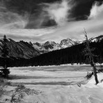 Indian Peaks, black and white