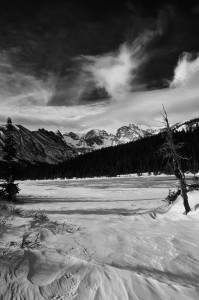 Indian Peaks, black and white