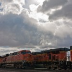 Our Sterling Local meets a northbound at the Angora Sub's end at Sterling, CO.