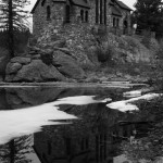 St. Malo, Chuch on the Rock, black and white