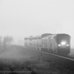 The California Zephyr emerging from the fog