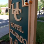 Hugsy in front of the Hotel Colorado