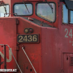 Nose of Canadian National 2436, a long distance visitor to the BNSF Front Range sub.